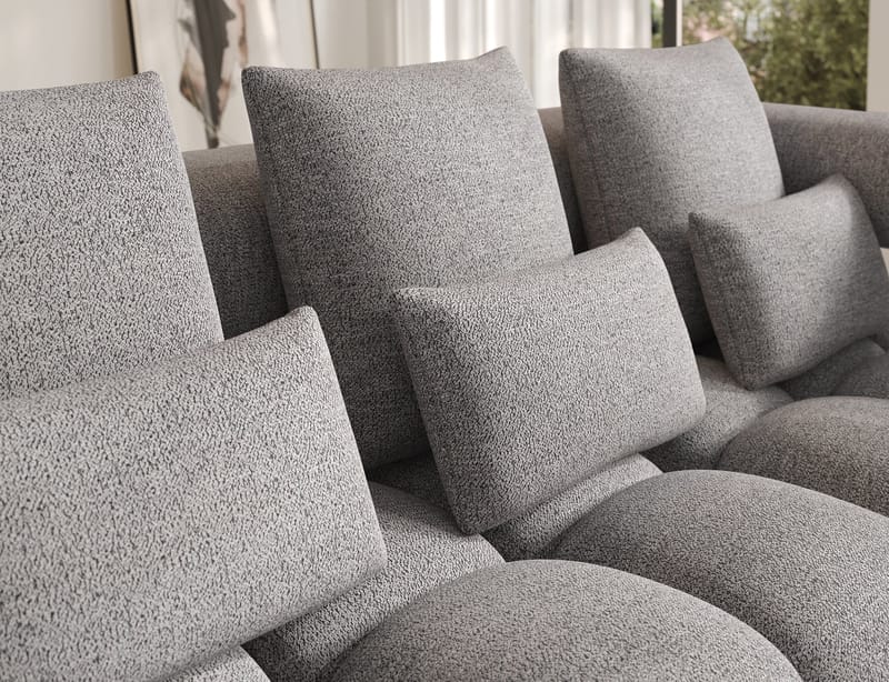 Levvi 3-seters boblete sovesofa med divan, høyre - Coralline 03 - Møbler - Sofaer - Sovesofaer