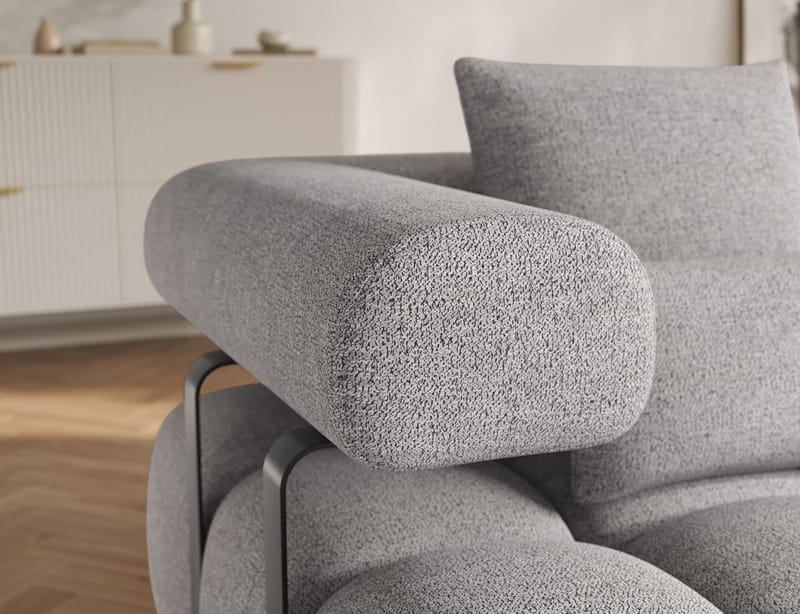 Levvi 3-seters boblete sovesofa med divan, høyre - Coralline 03 - Møbler - Sofaer - Sovesofaer