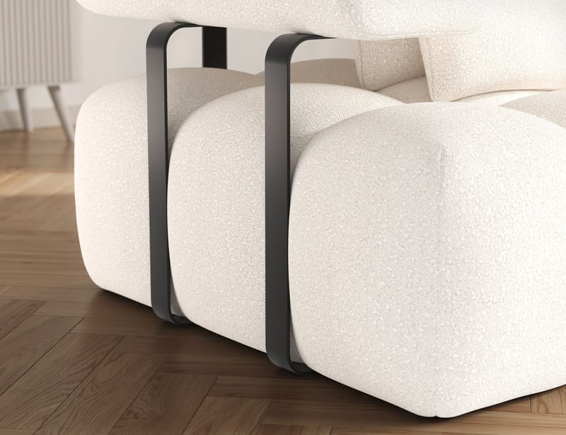 Levvi 3-seters boblete sovesofa med divan, høyre - Jaffray 01 - Møbler - Sofaer - Sovesofaer