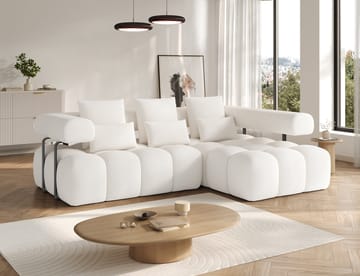 Levvi 3-seters boblete sovesofa med divan, høyre - Jaffray 01 - Møbler - Sofaer - Sovesofaer