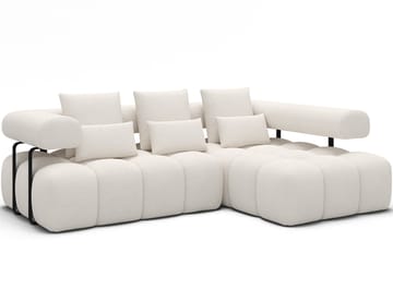 Levvi 3-seters boblete sovesofa med divan, høyre - Jaffray 01 - Møbler - Sofaer - Sovesofaer