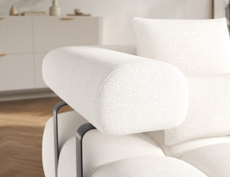 Levvi 3-seters boblete sovesofa med divan, høyre - Jaffray 01 - Møbler - Sofaer - Sovesofaer
