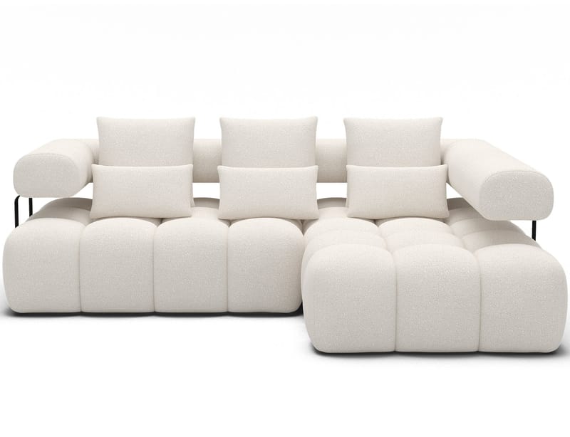 Levvi 3-seters boblete sovesofa med divan, høyre - Jaffray 01 - Møbler - Sofaer - Sovesofaer