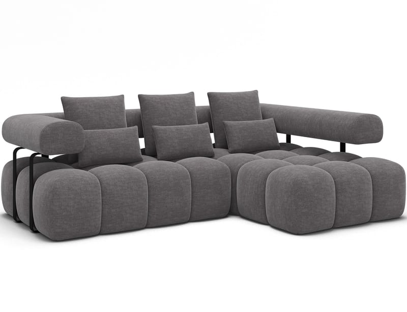 Levvi 3-seters boblete sovesofa med divan, høyre, Manhattan 03