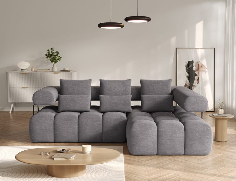 Levvi 3-seters boblete sovesofa med divan, høyre - Manhattan 03 - Møbler - Sofaer - Sovesofaer