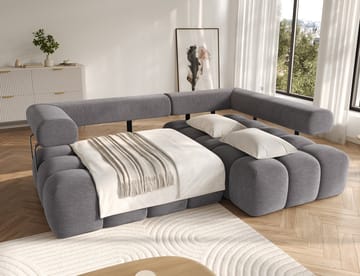 Levvi 3-seters boblete sovesofa med divan, høyre - Manhattan 03 - Møbler - Sofaer - Sovesofaer
