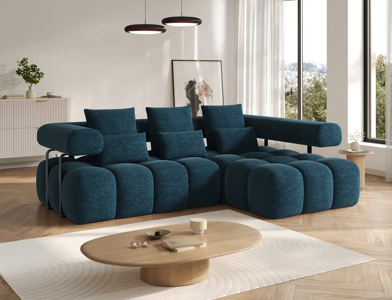 Levvi 3-seters boblete sovesofa med divan, høyre - Manhattan 40 - Møbler - Sofaer - Sovesofaer