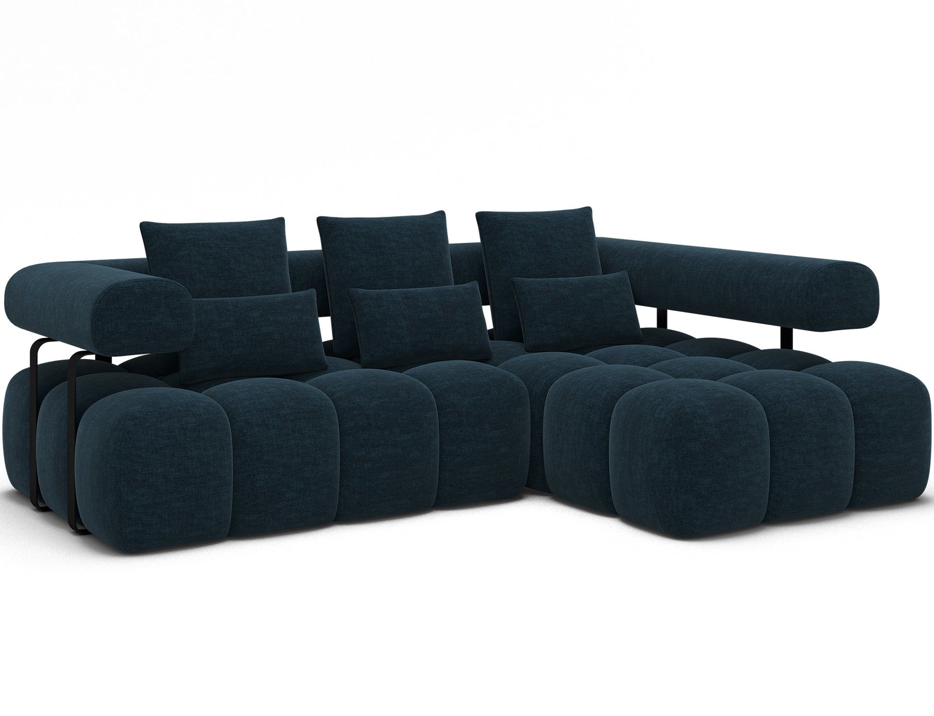 Levvi 3-seters boblete sovesofa med divan, høyre - Manhattan 40