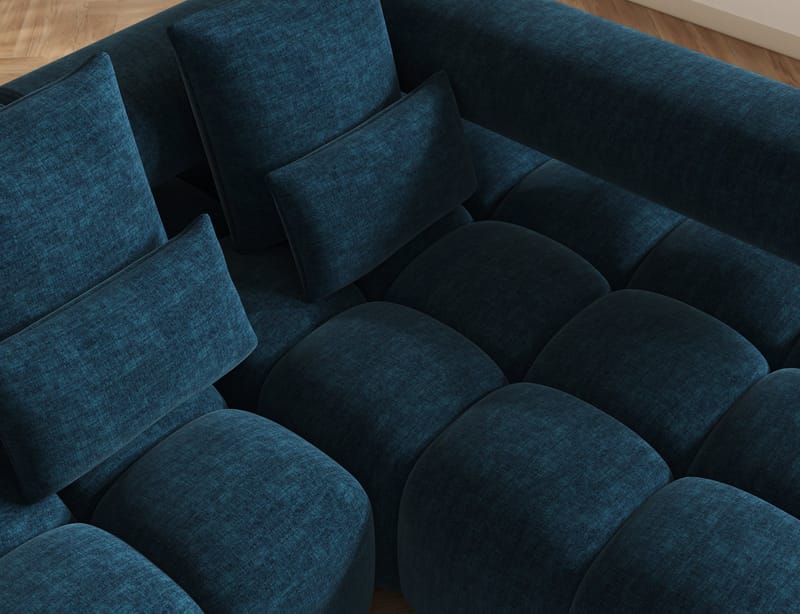 Levvi 3-seters boblete sovesofa med divan, høyre - Manhattan 40 - Møbler - Sofaer - Sovesofaer