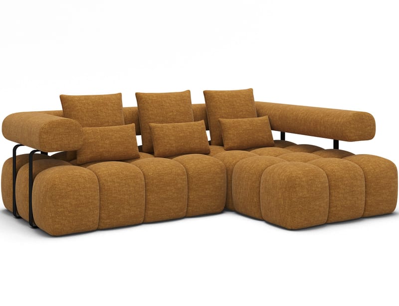 Levvi 3-seters boblete sovesofa med divan, høyre, Manhattan 45