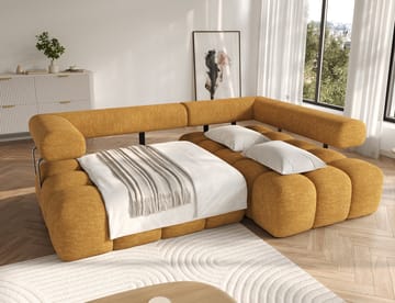 Levvi 3-seters boblete sovesofa med divan, høyre - Manhattan 45 - Møbler - Sofaer - Sovesofaer