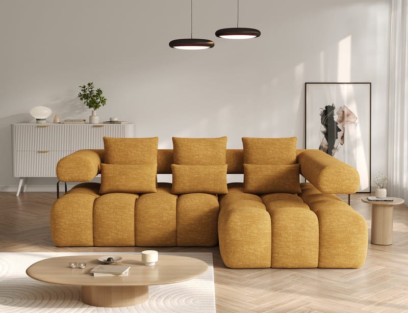 Levvi 3-seters boblete sovesofa med divan, høyre - Manhattan 45 - Møbler - Sofaer - Sovesofaer