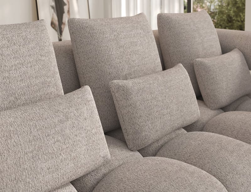 Levvi 3-seters boblete sovesofa med divan, høyre - Royal 18 - Møbler - Sofaer - Sovesofaer
