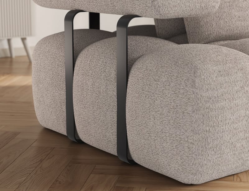 Levvi 3-seters boblete sovesofa med divan, høyre - Royal 18 - Møbler - Sofaer - Sovesofaer