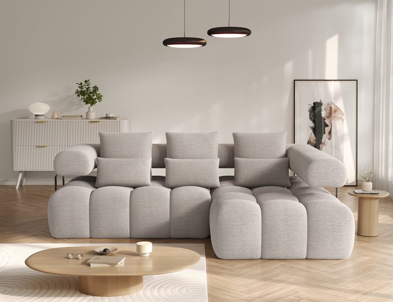 Levvi 3-seters boblete sovesofa med divan, høyre - Royal 18 - Møbler - Sofaer - Sovesofaer