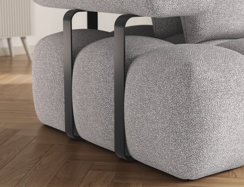 Levvi 3-seters boblete sovesofa med divan, høyre - Paolli 04 - Møbler - Sofaer - Sovesofaer