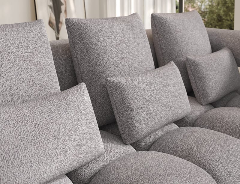 Levvi 3-seters boblete sovesofa med divan, høyre - Paolli 04 - Møbler - Sofaer - Sovesofaer