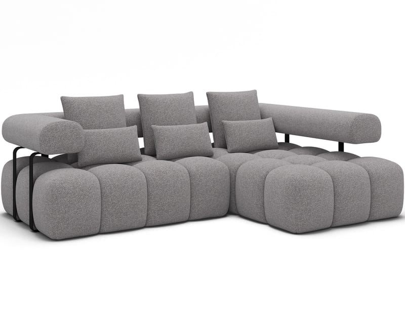 Levvi 3-seters boblete sovesofa med divan, høyre, Paolli 04