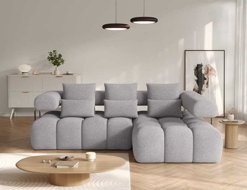 Levvi 3-seters boblete sovesofa med divan, høyre - Paolli 04 - Møbler - Sofaer - Sovesofaer
