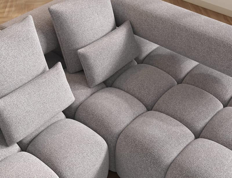 Levvi 3-seters boblete sovesofa med divan, høyre - Paolli 04 - Møbler - Sofaer - Sovesofaer