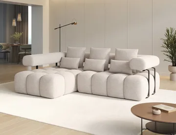 Levvi 3-seters Bubblig sovesofa med divan Venstre - Bazalt 18 - Møbler - Sofaer - Sovesofaer