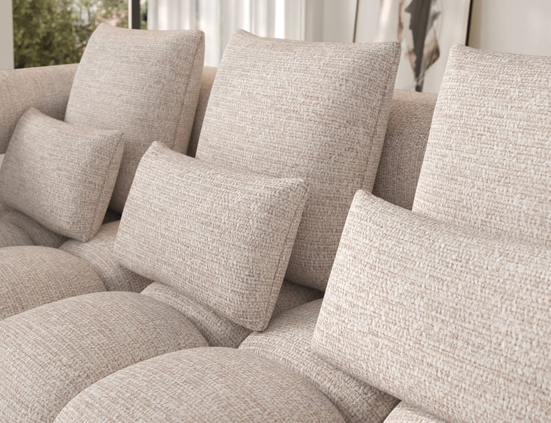 Levvi 3-seters Bubblig sovesofa med divan Venstre - Bazalt 18 - Møbler - Sofaer - Sovesofaer