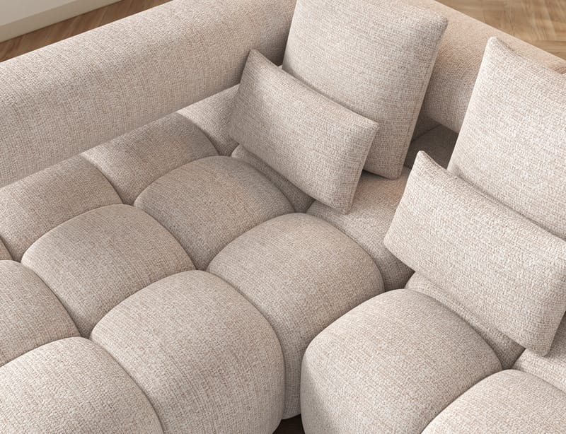 Levvi 3-seters Bubblig sovesofa med divan Venstre - Bazalt 18 - Møbler - Sofaer - Sovesofaer