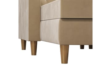 Liberty 3-seter Sovesofa med Sjeselong Venstrevendt og Oppbevaring i Fløyel - Sandbeige - Møbler - Sofaer - Sovesofaer