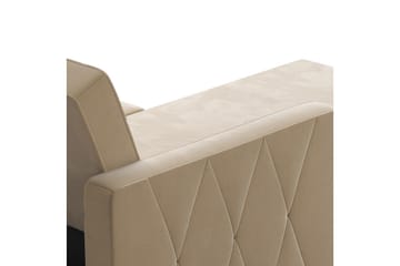 Liberty 3-seter Sovesofa med Sjeselong Venstrevendt og Oppbevaring i Fløyel - Sandbeige - Møbler - Sofaer - Sovesofaer