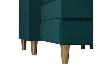 Liberty 3-seters Sovesofa med Sjeselong Venstrevendt 105x195 cm med Oppbevaring i Stoff - Grønn - Møbler - Sofaer - Sovesofaer
