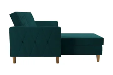 Liberty 3-seters Sovesofa med Sjeselong Venstrevendt 105x195 cm med Oppbevaring i Stoff - Grønn - Møbler - Sofaer - Sovesofaer