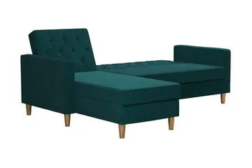 Liberty 3-seters Sovesofa med Sjeselong Venstrevendt 105x195 cm med Oppbevaring i Stoff - Grønn - Møbler - Sofaer - Sovesofaer