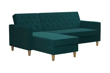 Liberty 3-seters Sovesofa med Sjeselong Venstrevendt 105x195 cm med Oppbevaring i Stoff - Grønn - Møbler - Sofaer - Sovesofaer