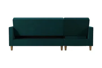 Liberty 3-seters Sovesofa med Sjeselong Venstrevendt 105x195 cm med Oppbevaring i Stoff - Grønn - Møbler - Sofaer - Sovesofaer