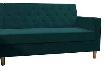 Liberty 3-seters Sovesofa med Sjeselong Venstrevendt 105x195 cm med Oppbevaring i Stoff - Grønn - Møbler - Sofaer - Sovesofaer