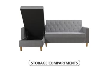 Liberty Divansovesofa Grå - CosmoLiving - Møbler - Sofaer - Sovesofaer - Sovesofa divan