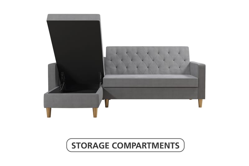 Liberty Divansovesofa Grå - CosmoLiving - Møbler - Sofaer - Sovesofaer - Sovesofa divan