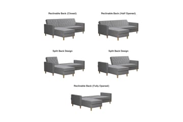 Liberty Divansovesofa Grå - CosmoLiving - Møbler - Sofaer - Sovesofaer - Sovesofa divan