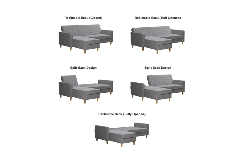 Liberty Divansovesofa Grå - CosmoLiving - Møbler - Sofaer - Sovesofaer - Sovesofa divan