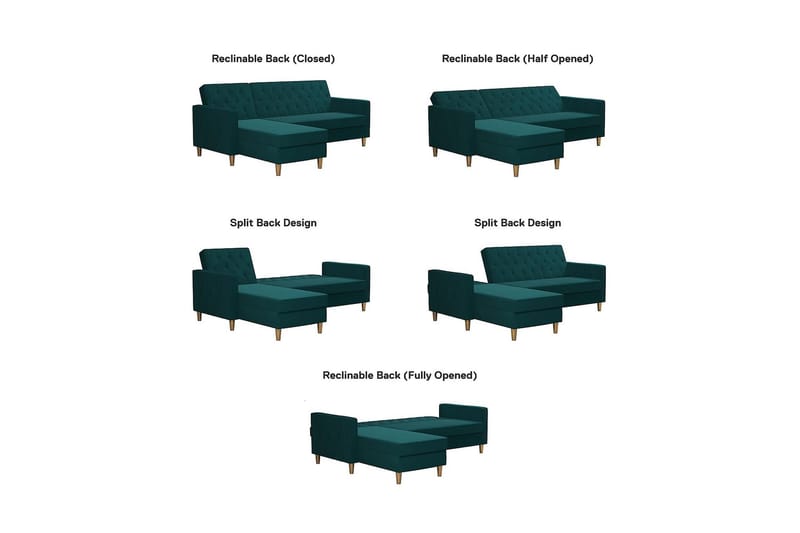 Liberty Divansovesofa Grønn - CosmoLiving - Møbler - Sofaer - Sovesofaer