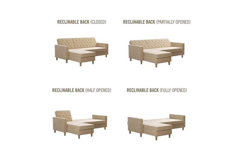 Liberty Divansovesofa Hvit - CosmoLiving - Møbler - Sofaer - Sovesofaer