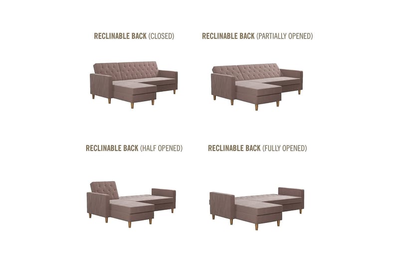 Liberty Divansovesofa Rosa - CosmoLiving - Møbler - Sofaer - Sovesofaer