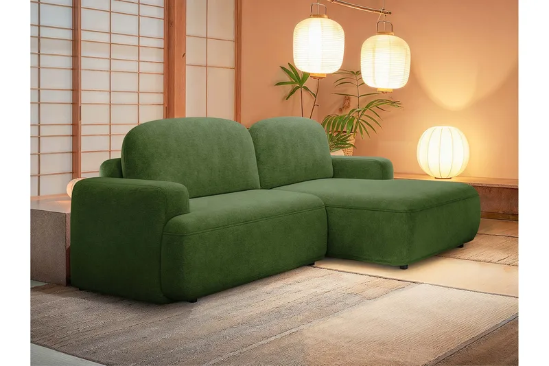 Lifeina Sovesofa Med 2-Seters Divan - Grønn - Møbler - Sofaer - Sovesofaer