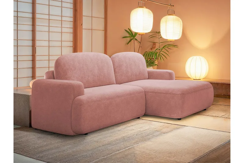 Lifeina Sovesofa Med 2-Seters Divan - Rosa - Møbler - Sofaer - Sovesofaer