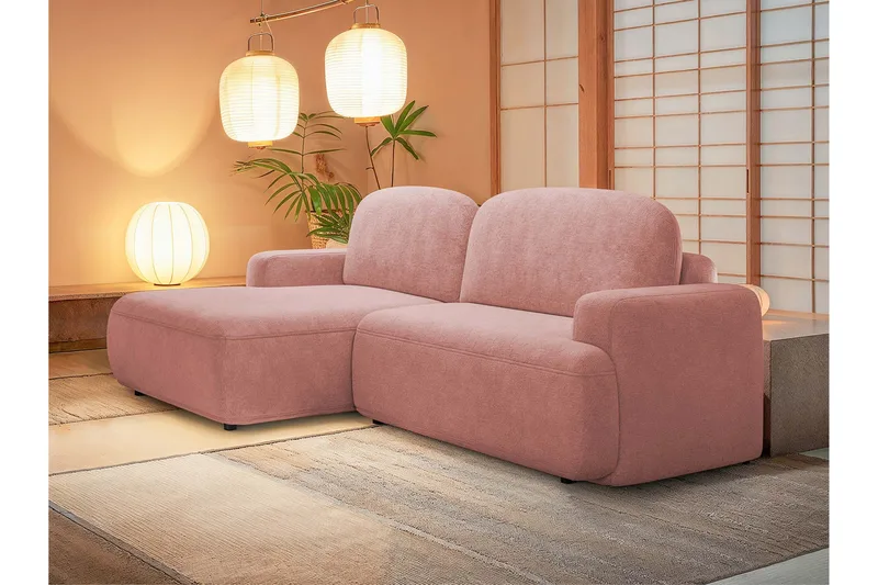 Lifeina Sovesofa Med 2-Seters Divan - Rosa - Møbler - Sofaer - Sovesofaer