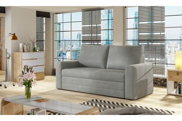 Lijan 2-seter Sovesofa 125x200 cm med Oppbevaring i Stoff - Grå - Møbler - Sofaer - Sovesofaer