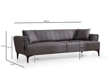 Lilesville 3-seter Sovesofa - Mørkegrå - Møbler - Sofaer - Sovesofaer