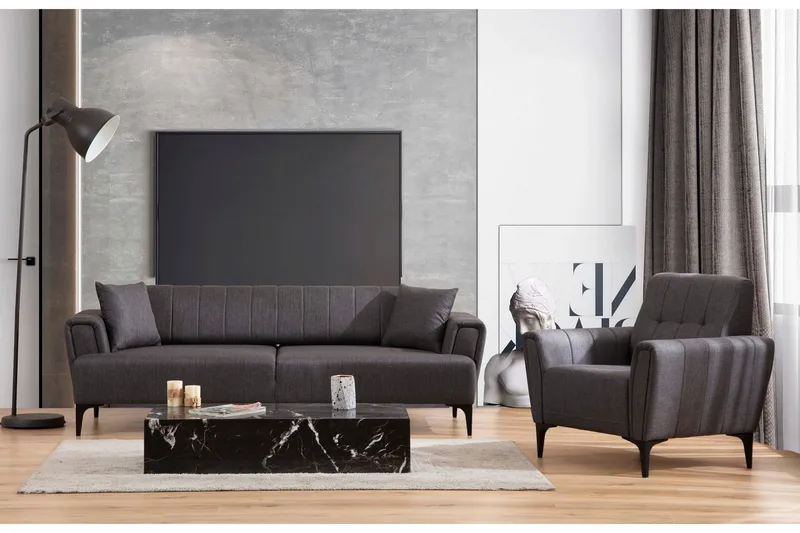 Lilesville 3-seter Sovesofa - Mørkegrå - Møbler - Sofaer - Sovesofaer