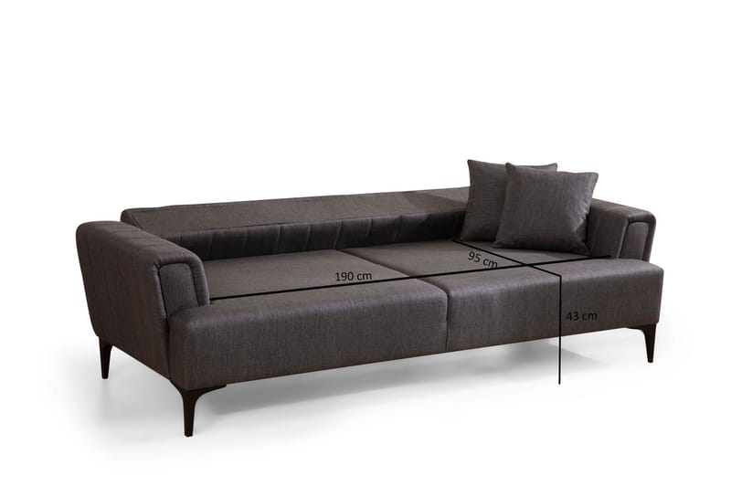 Lilesville 3-seter Sovesofa - Mørkegrå - Møbler - Sofaer - Sovesofaer