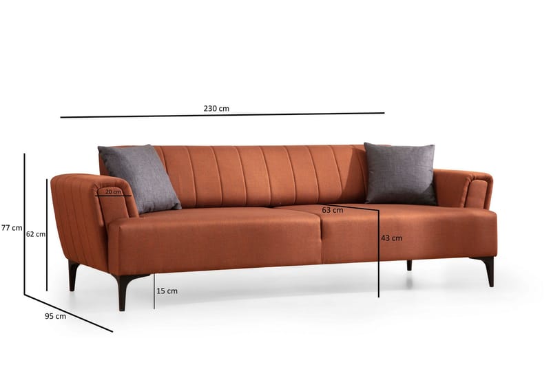 Lilesville 3-seter Sovesofa - Rød - Møbler - Sofaer - Sovesofaer